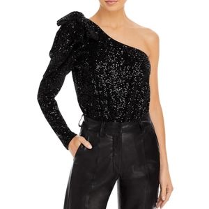 🔥Aqua | Bow One Shoulder Sequin Bodysuit